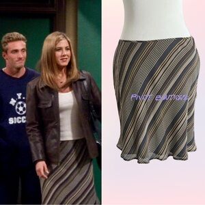 Vintage Neutral Striped Alternate Skirt ASO Rachel Green on Friends